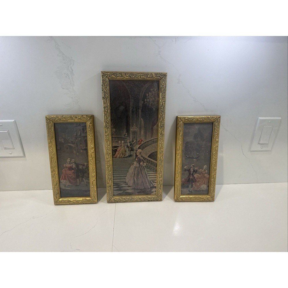 Antique Vintage Framed Artwork Prints French Victorian Gold Ornate Frames